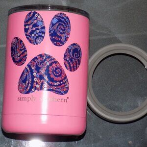 Simply Southern Pink 2 In 1 Tumbler W/Dog Paw Decal NEW